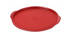 Ronde pizzasteen 37 cm Vuurvast Keramiek Rood Grand Cru