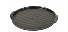 Ronde pizzasteen 37 cm Vuurvast Keramiek Zwart Fusain