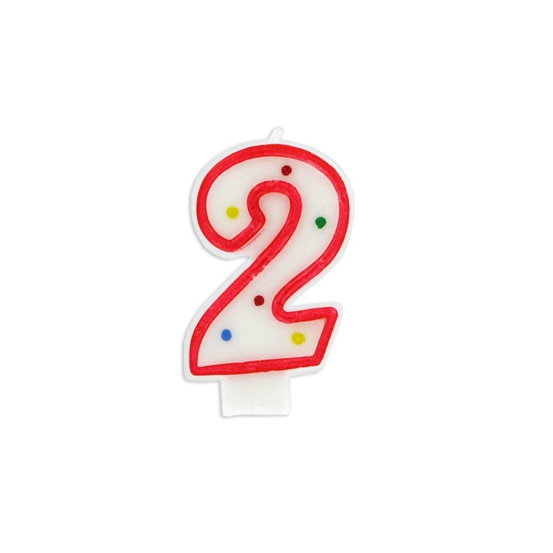 Bougie anniversaire chiffre 1 Rouge Patisdecor