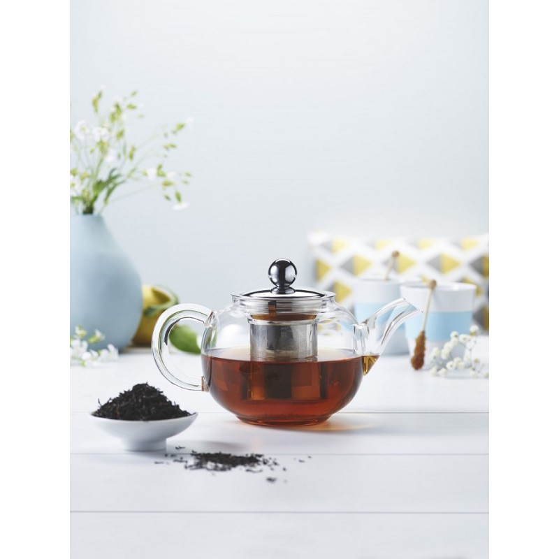 Théière, bouilloire à thé avec infuseur à thé, théière en verre