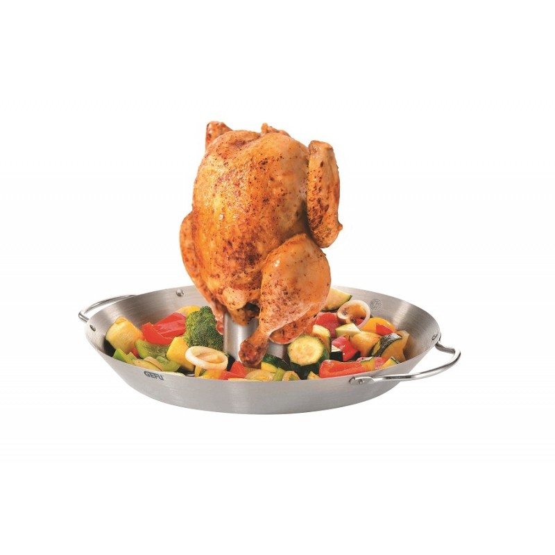Support de cuisson verticale Inox pour poulet Four Barbecue KUCHENPROFI