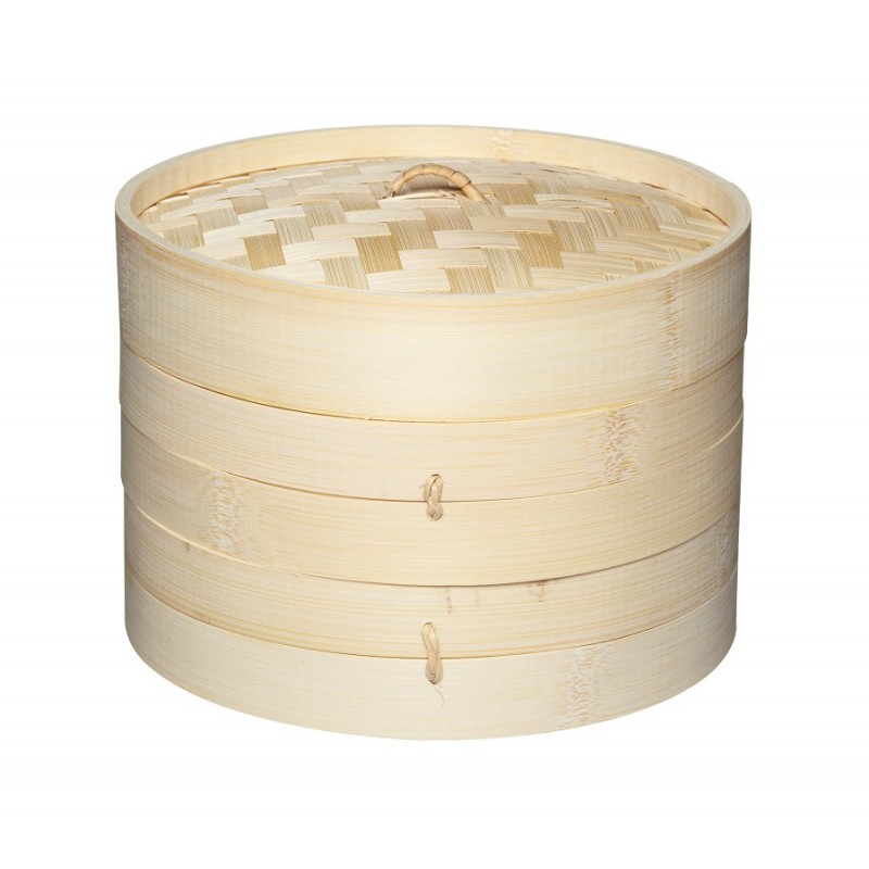 Cuit vapeur 20 cm avec 2 passoires en bambou