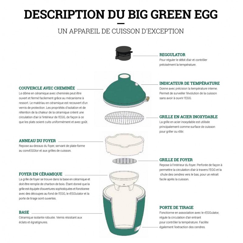 Big Green Egg - Charbon de Bois Naturel Hêtre et Charme de Qualité  Supérieure 9 Kg - Les Secrets du Chef