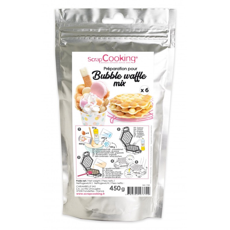 Scrapcooking - Préparation pour Gaufres Bubble Waffle 450 g - Les