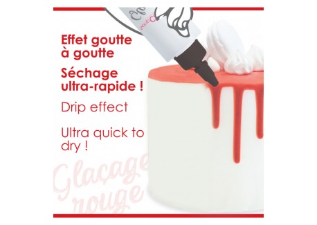 Scrapcooking - Drip Cake Glaçage Rouge Goût Chocolat 130 g - Les Secrets du  Chef