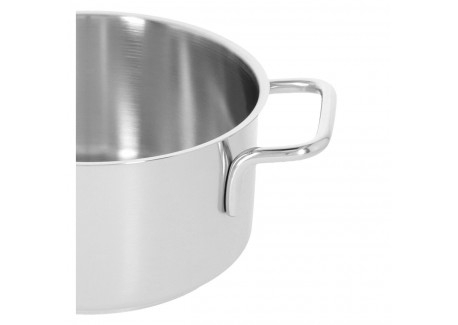 Apollo 7 Casserole Basse Inox avec Couvercle en Verre 24 cm