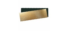 Kartonnen Plateau voor Kerstlog en Cake Rechthoekig 30x10 cm Goud Zwart 5 stks