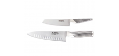 G7805 Set 2 Couteaux Santoku 14 cm + Chef Alvéolé 18 cm 