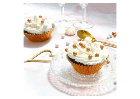 Patisse - Caissettes Cupcakes Papier Pois/Carrés 200 pcs 5 cm - Les Secrets  du Chef