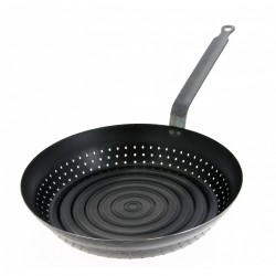 Poêle Wok Lagostina Padella en acier inoxydable avec couvercle en Verres 32  cm - 5,54 L.