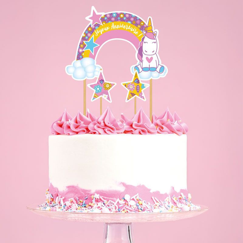 Patisdécor - Cake Topper Joyeux Anniversaire Thème Licorne - Les Secrets  du Chef