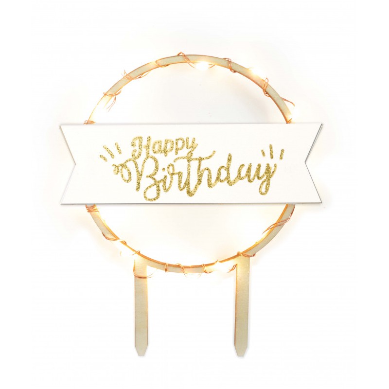 Déco de gâteau d'anniversaire Happy birthday - SCRAPCOOKING