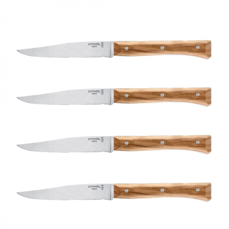 Opinel Set de 4 couteaux de table , Facette bois d'Olivier