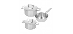 John Pawson 7 Primeur Batterie de Cuisine Casseroles Inox 3 pcs 