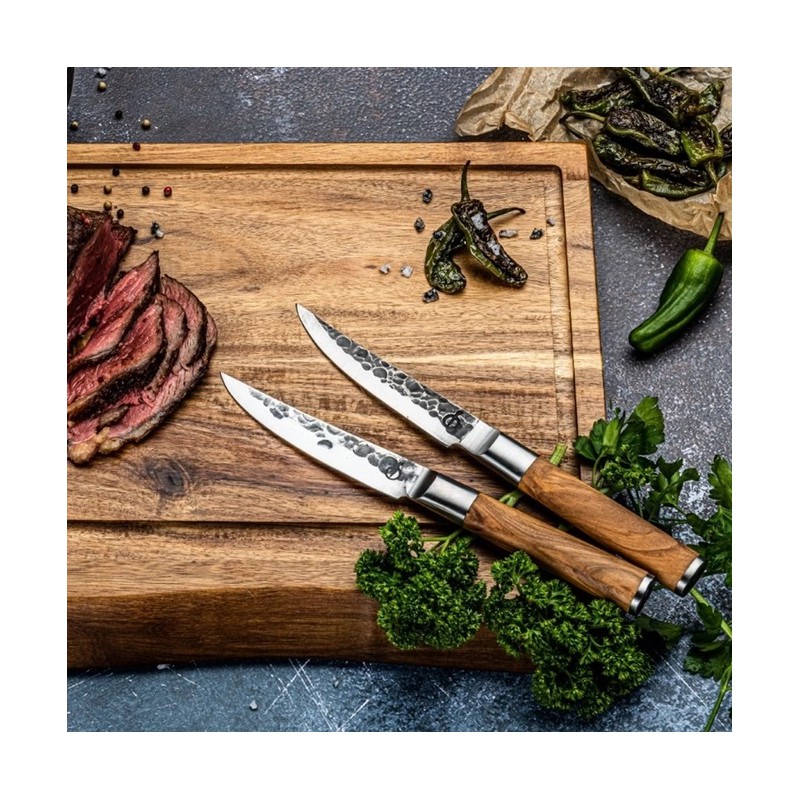Couteaux à steak manche bois naturel
