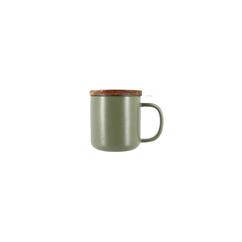 Mug à thé en verre avec infuseur et couvercle en acier inox