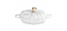 Cocotte Faitout Fonte Citrouille 2,5 L Blanc (24 cm) 