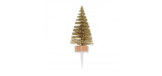 Decoratie voor Kerstlog/Gebak Gouden Kerstboom 9 cm