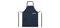 Tablier Pizzaiolo en Toile et Cuir Bleu Denim 