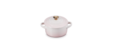 Mini Cocotte 25 cl Pastelroze Keramiek Gouden Hart Knoop (10 cm)