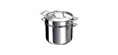 Chef Marmite Inox 24 cm 7,6 L avec Couvercle + Panier à Pates 